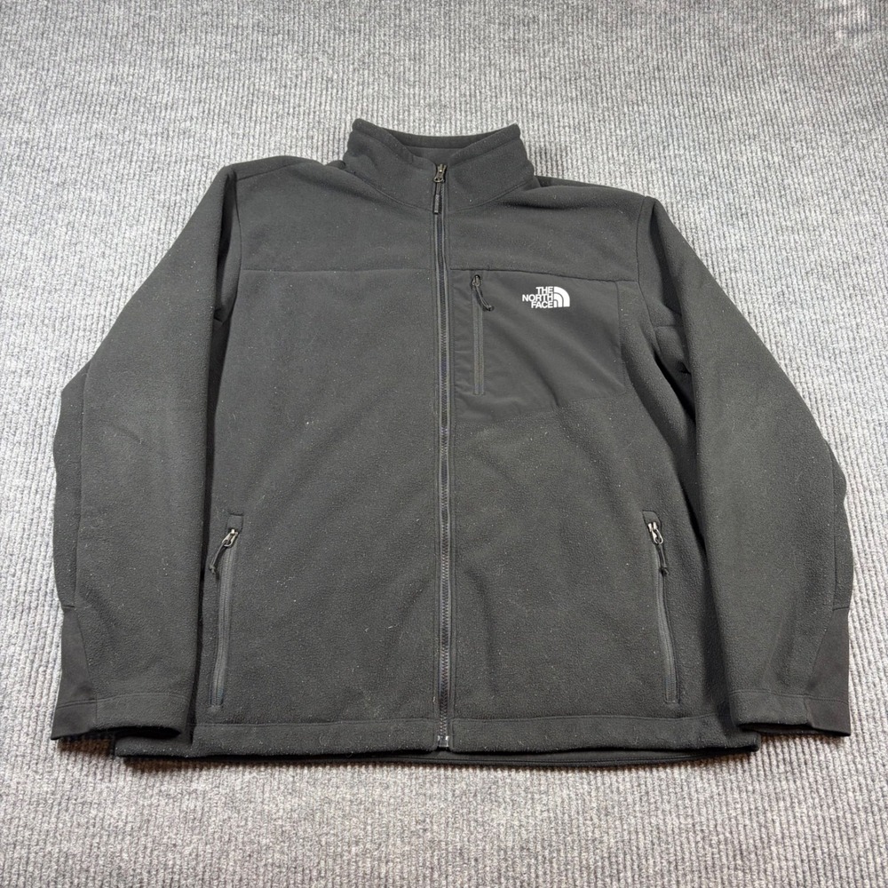 The North Face Jacket Men's XL Denali 2 Fleece‎ Black Full Zip Soft Shell Coat
